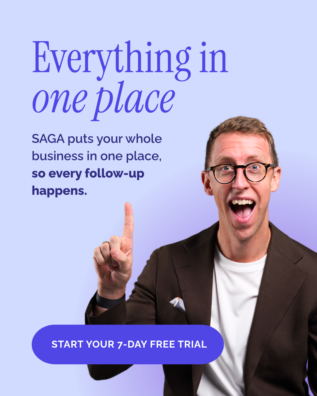 Saga - Network Marketing CRM Facebook ad: Your Pipeline, Finally Organized