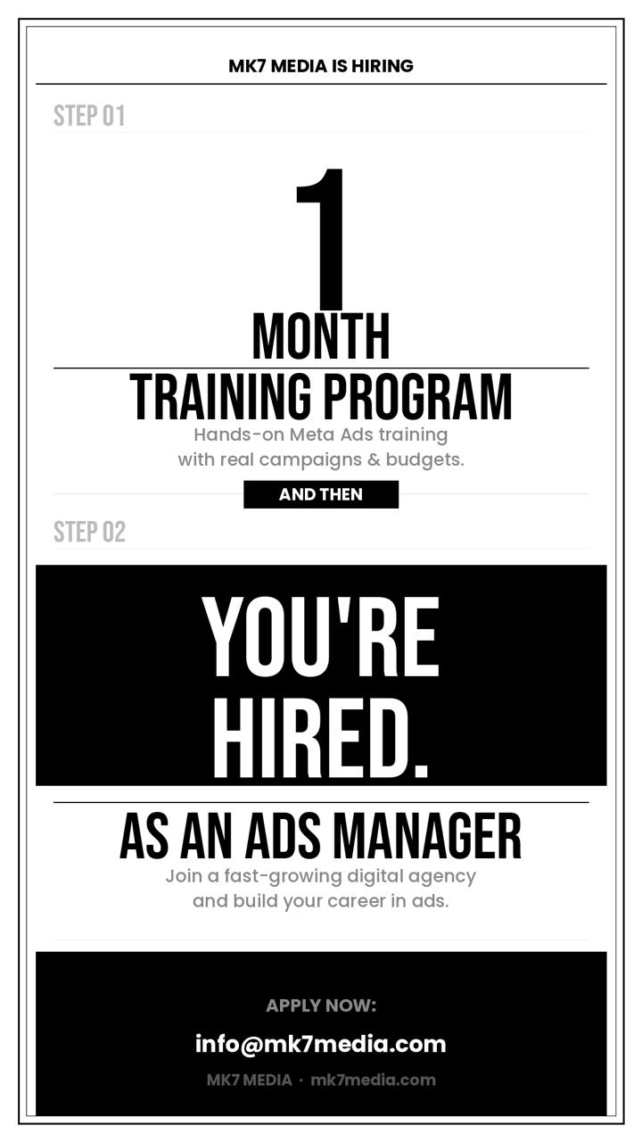 Mk7 Media Facebook ad: Become an Ad Manager