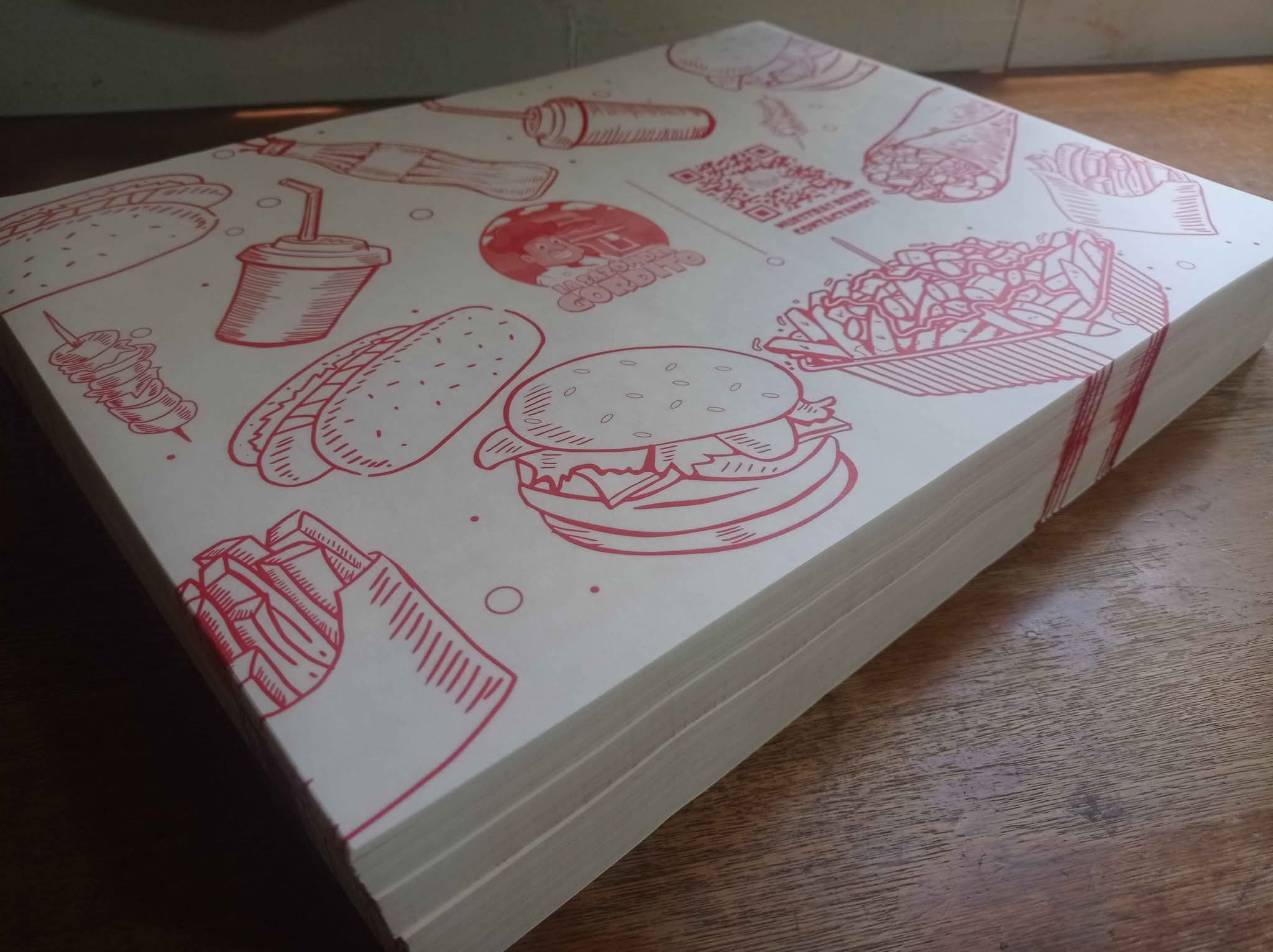 Rocío Espinosa Facebook ad: Papel antigrasa para envoltura ideal para comidas rápidas…