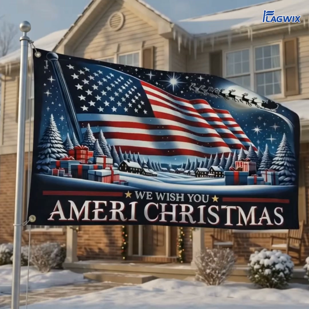 Unique Flags Facebook ad: We Wish You A Ameri Christmas