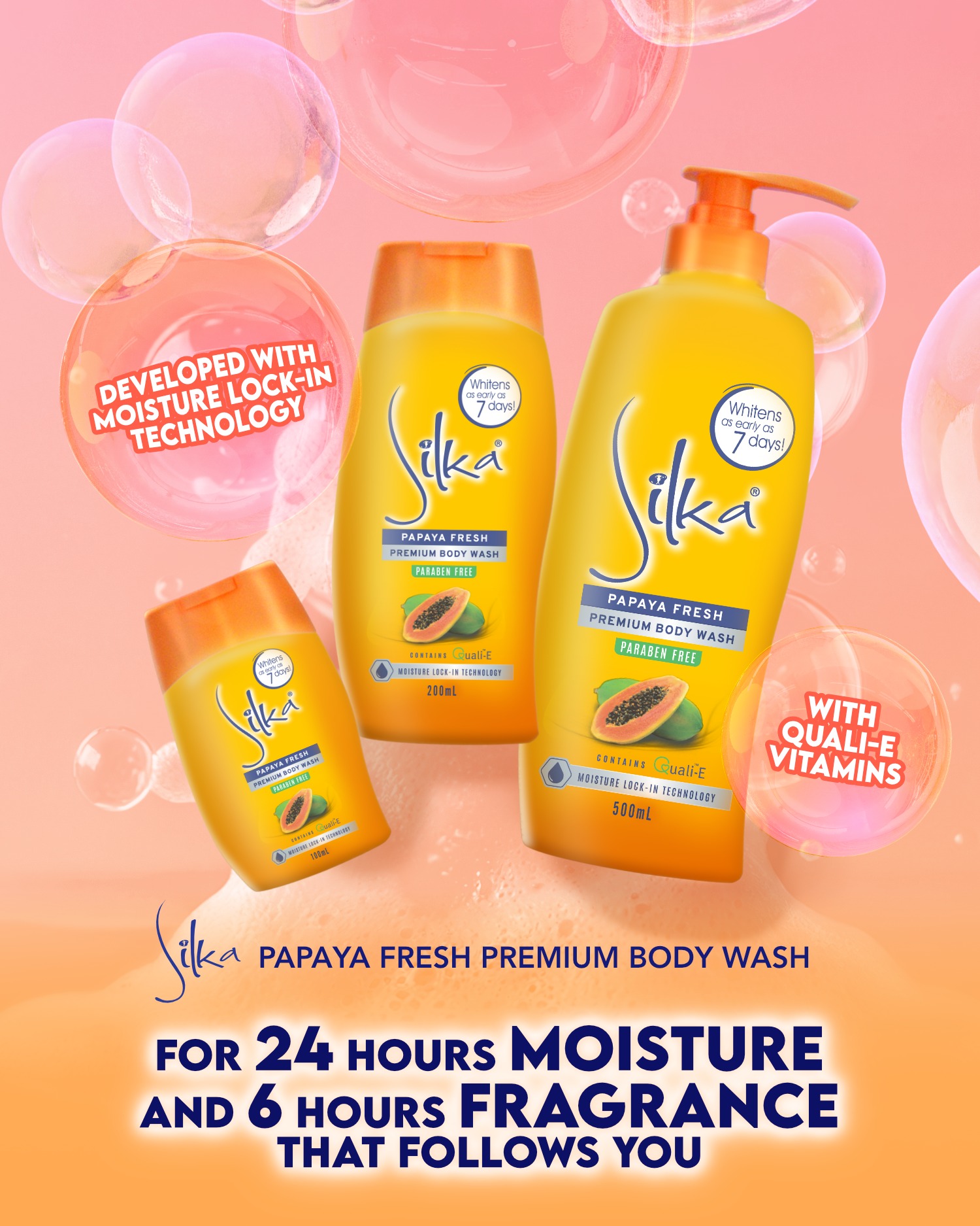 Silka Facebook ad: Enjoy the refreshing fruity floral fragrance of Silka…