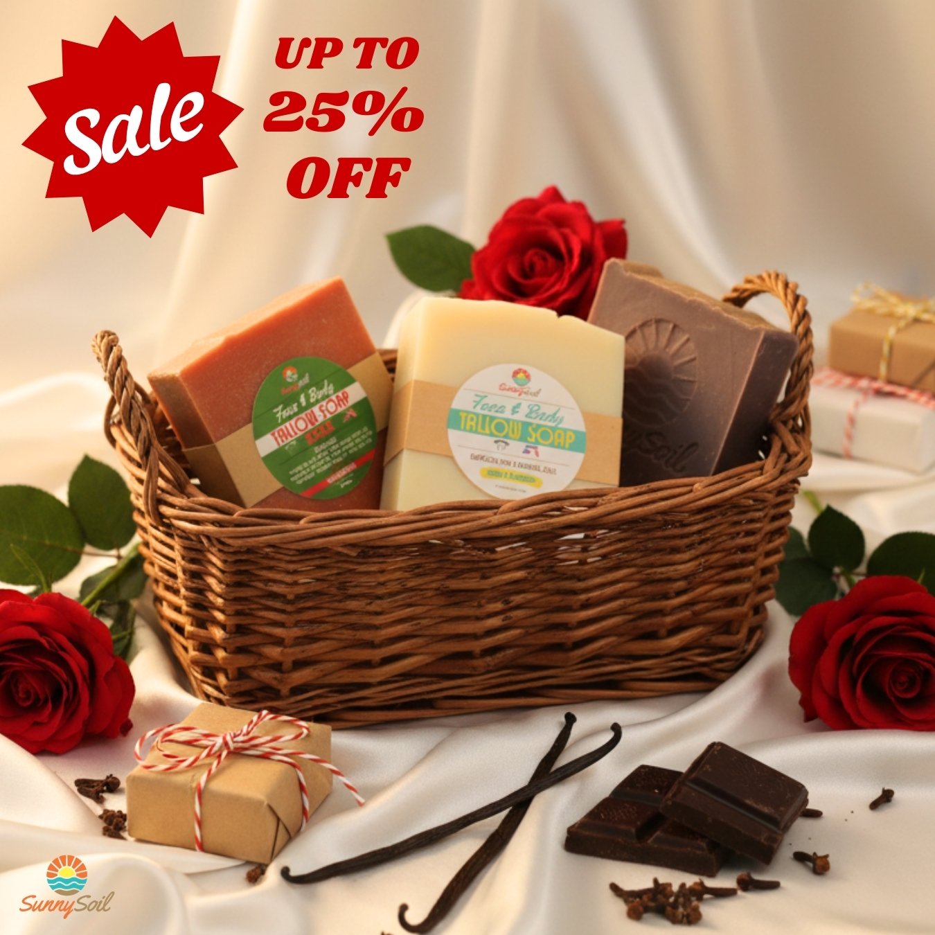 SunnySoil Facebook ad: Organic Tallow Soap