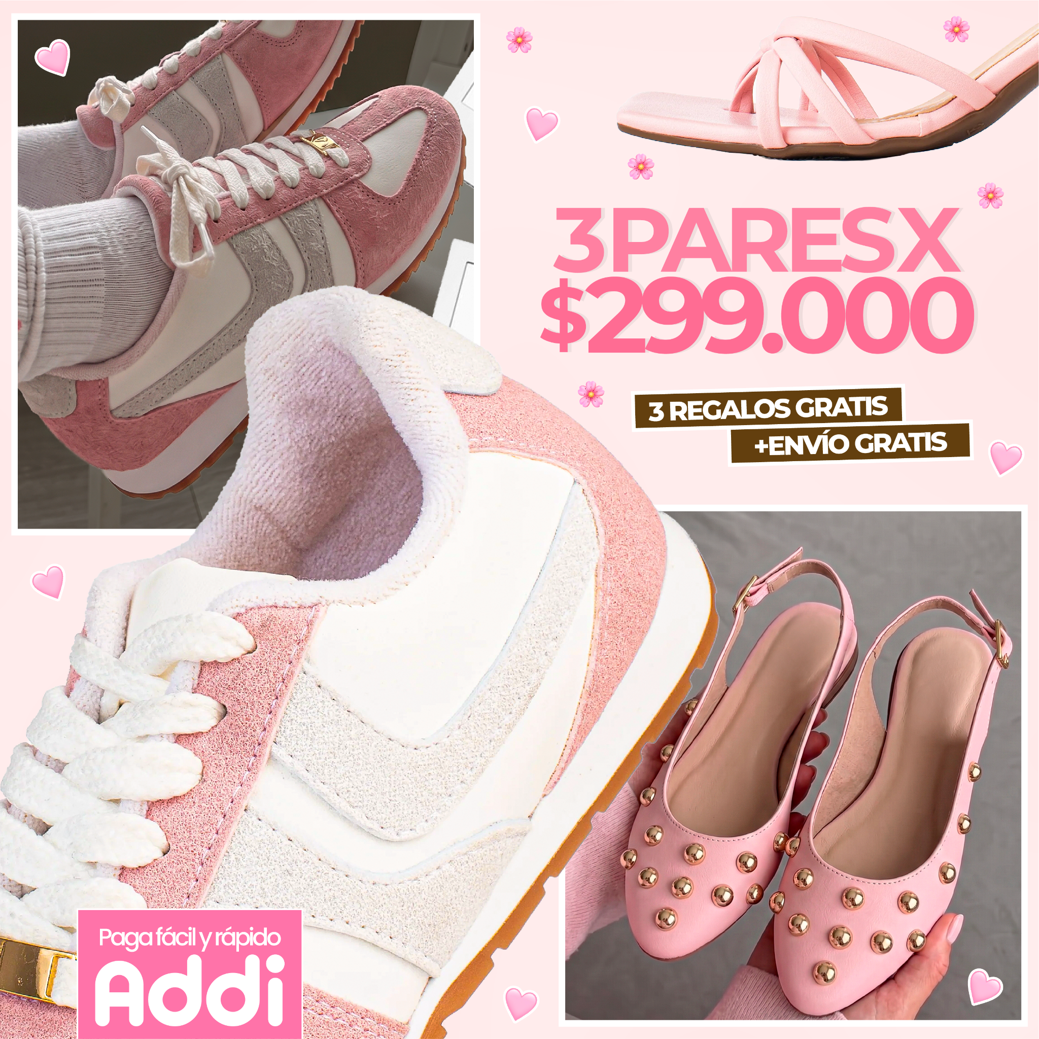 Yloshoes Facebook ad: 3 PARES POR $299.000 · ENVÍO GRATIS