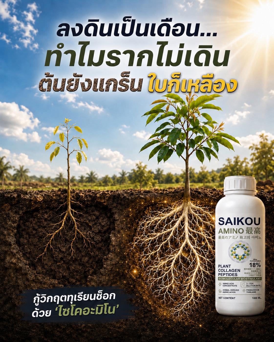 Saikou AMINO Thailand Facebook ad: ไขความลับสรีรวิทยาทุเรียน: ทำไม กรดอะมิโน…