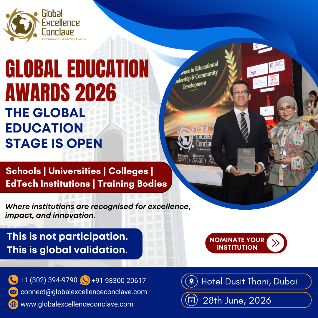 Global Excellence Conclave Facebook ad: Recognition. Credibility. Global Impact.
