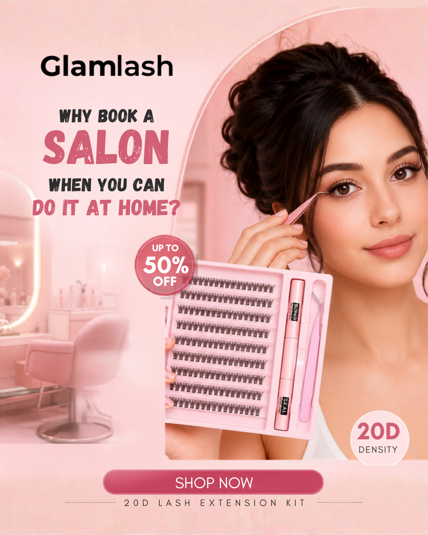 Glamlashpk Facebook ad: Cluster Lashes Starting From Rs.1,799