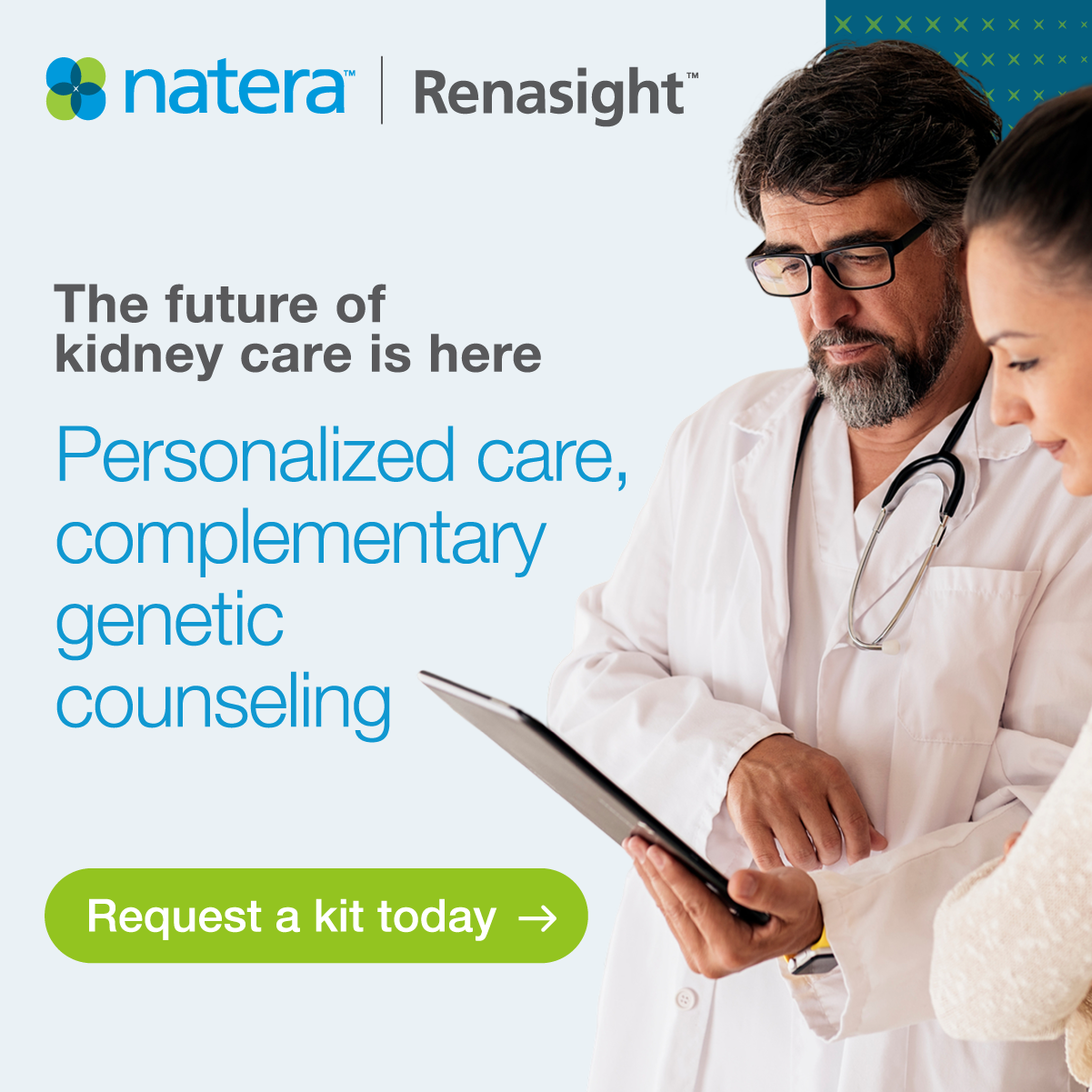 Natera Facebook ad: Request a Renasight Kit Today