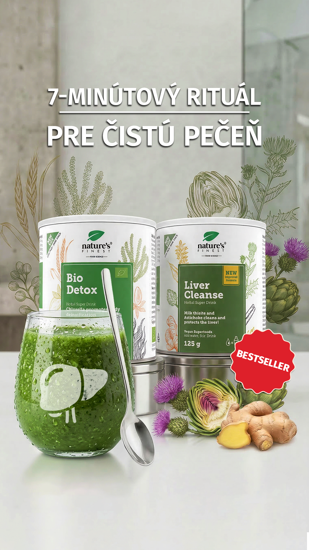 Nature's Finest Slovensko Facebook ad: Prirodzené čistenie pečene