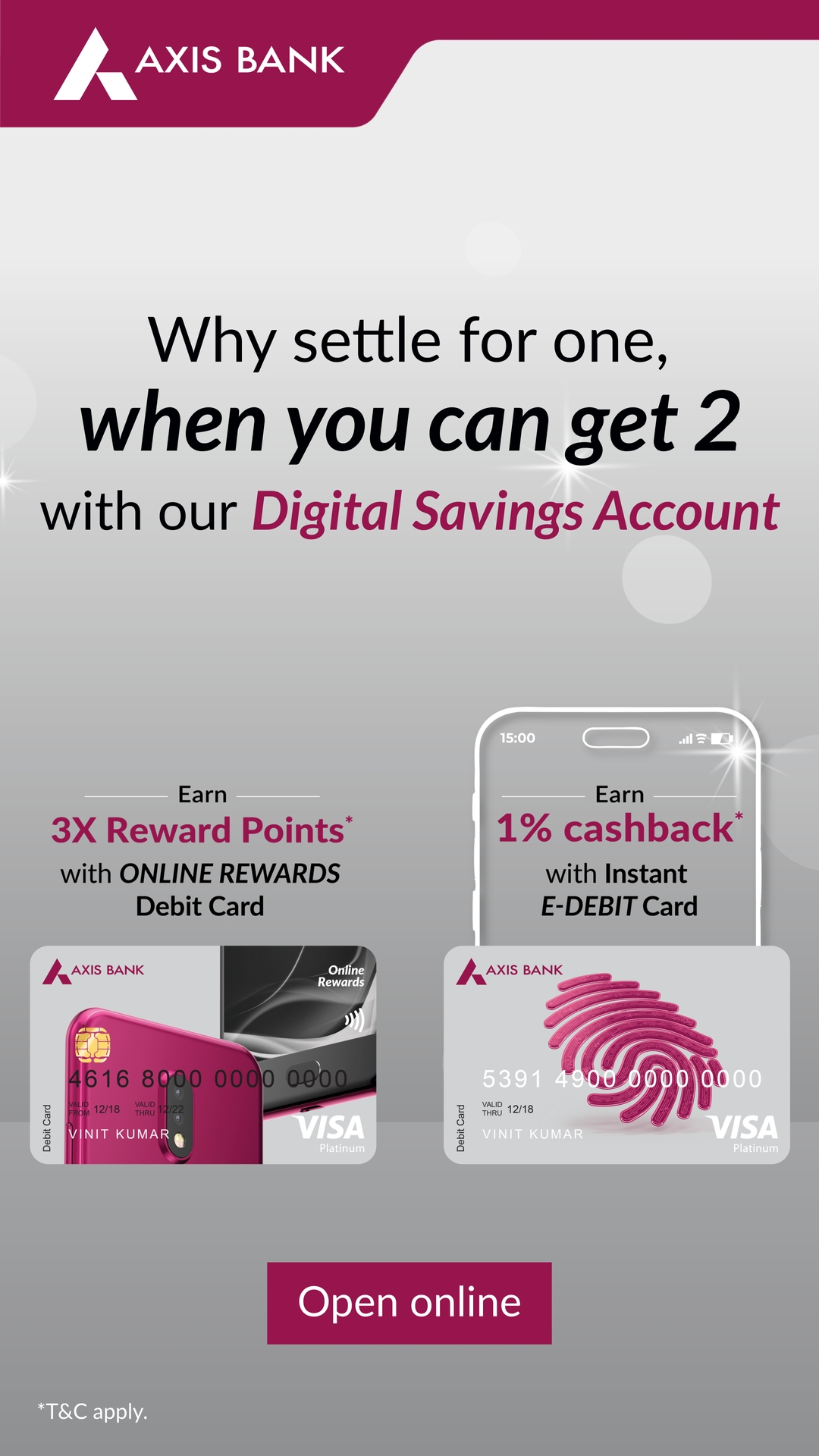 Axis Bank Facebook ad