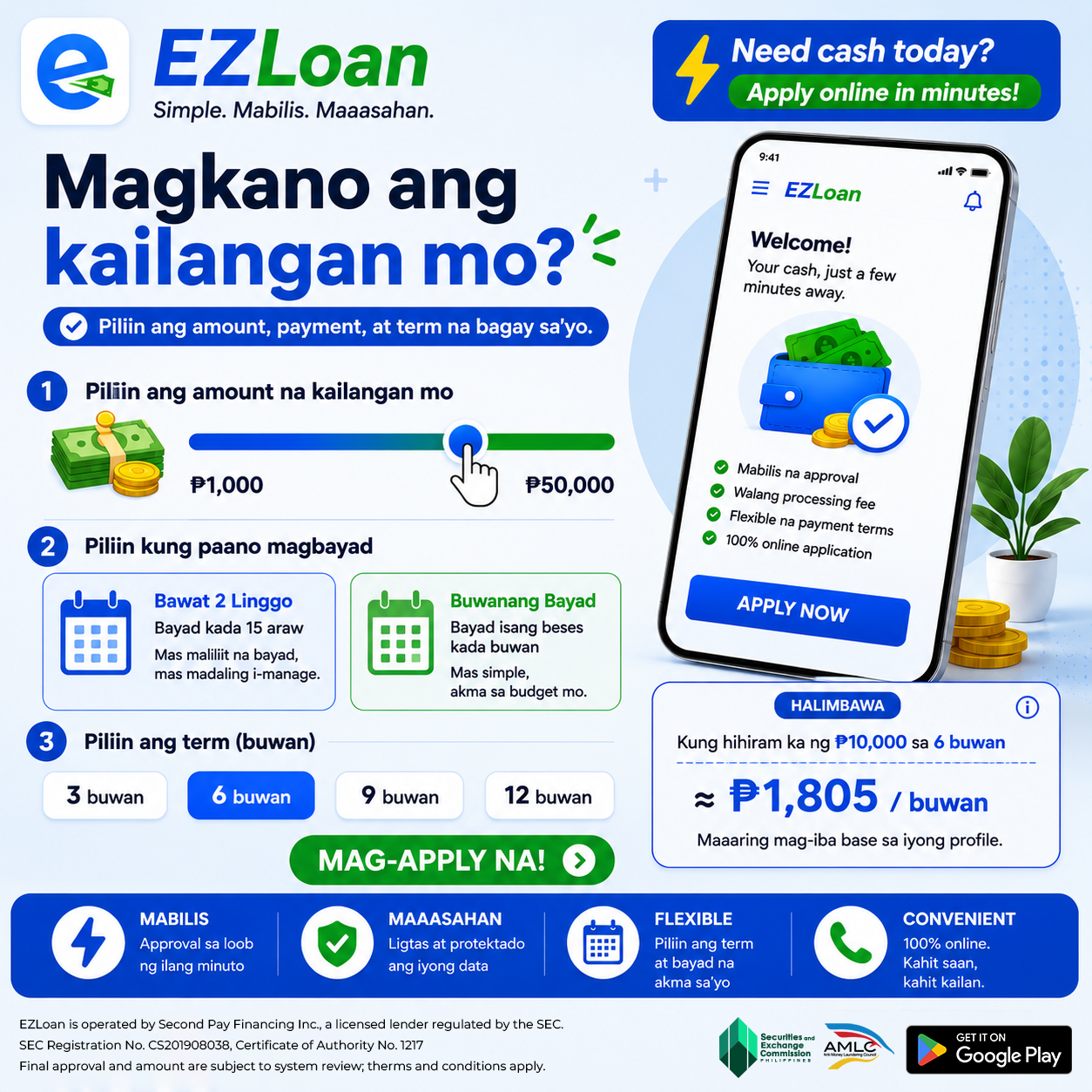 EZLoanOfficial Facebook ad: SEC-Registered Online Lending Platform