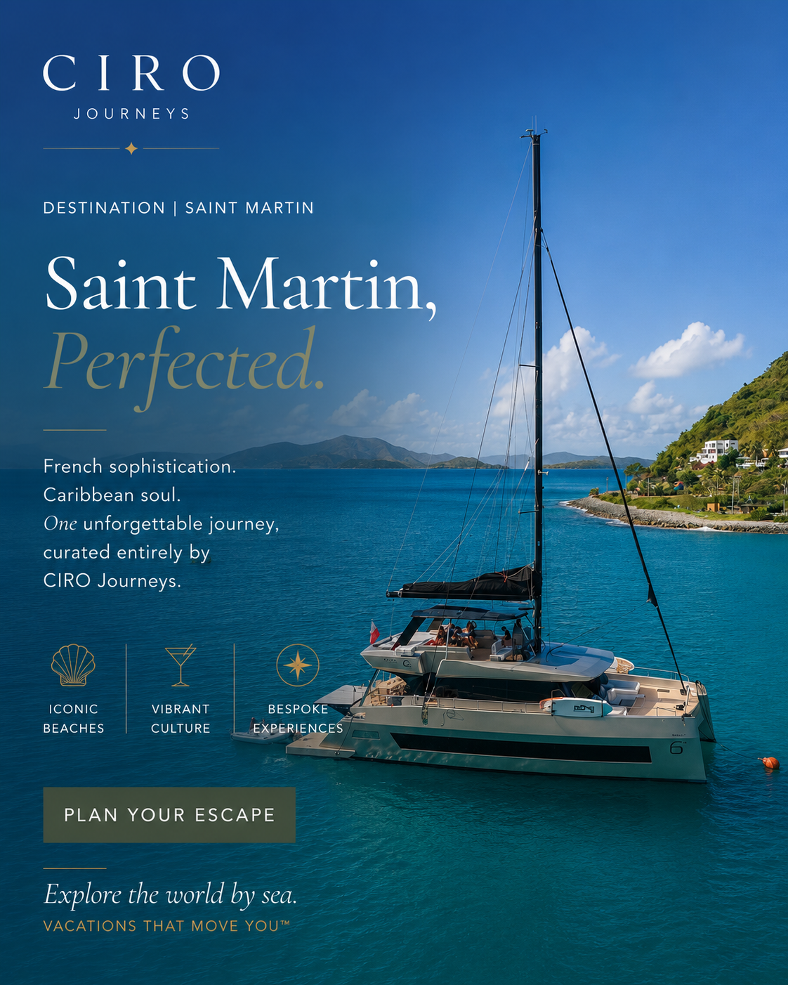 Sail With Ciro Facebook ad: Plan Your Saint Martin Yacht Charter
