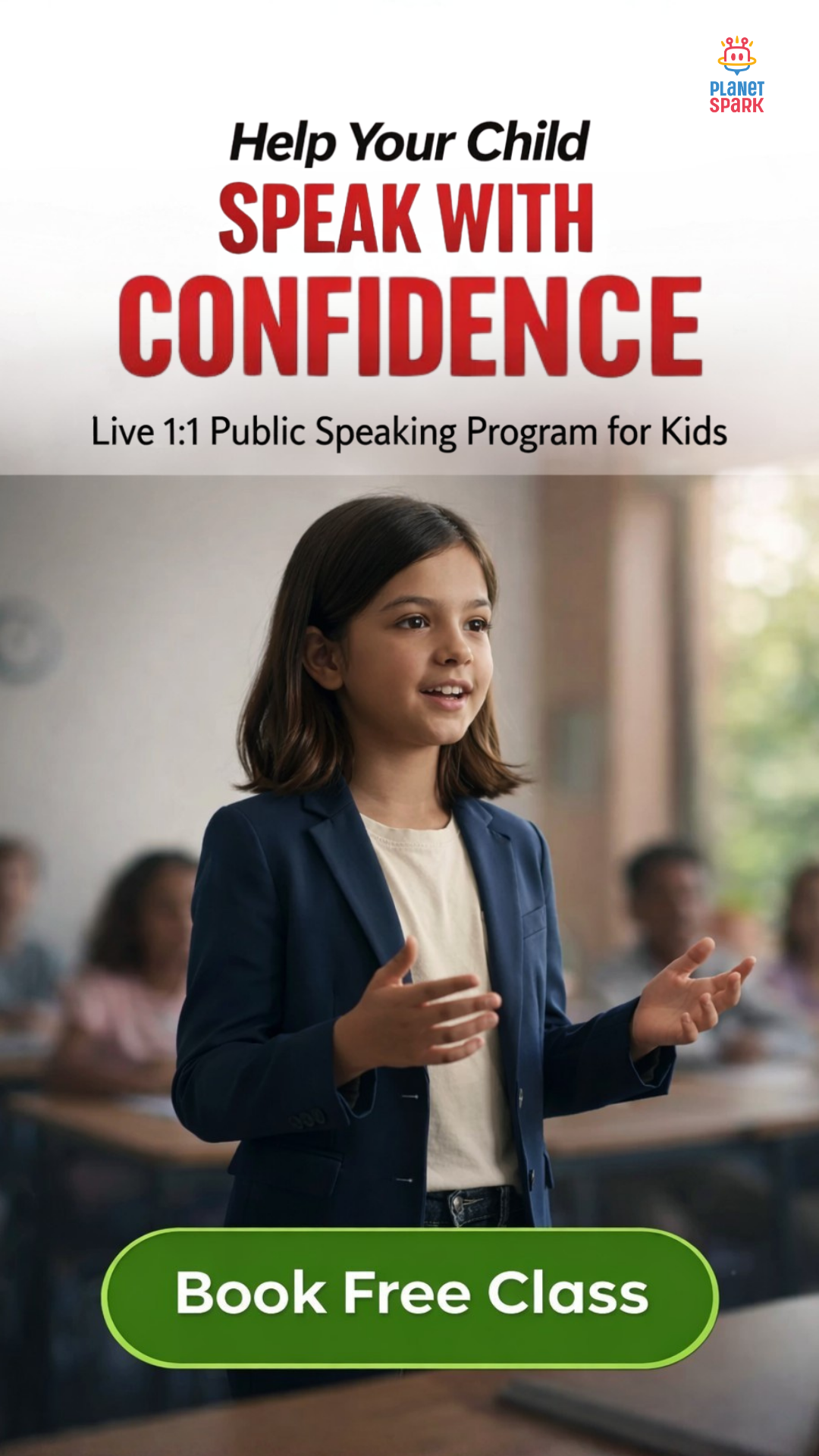 PlanetSpark - The Public Speaking Expert Facebook ad