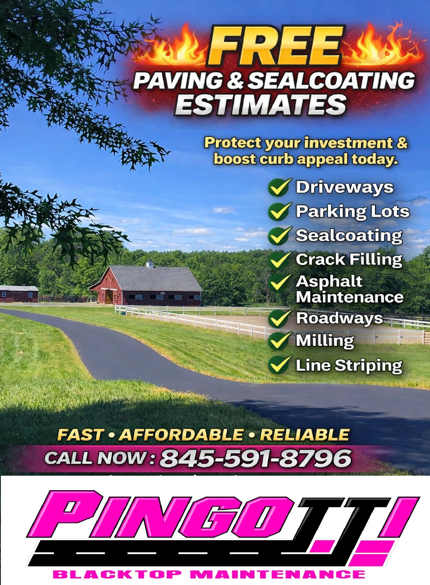 Pingotti Blacktop Maintenance Facebook ad from Mar 18, 2026