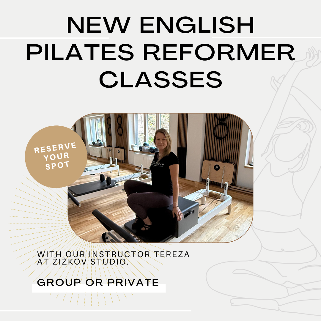 Pilatespower.cz Facebook ad: Pilates in English