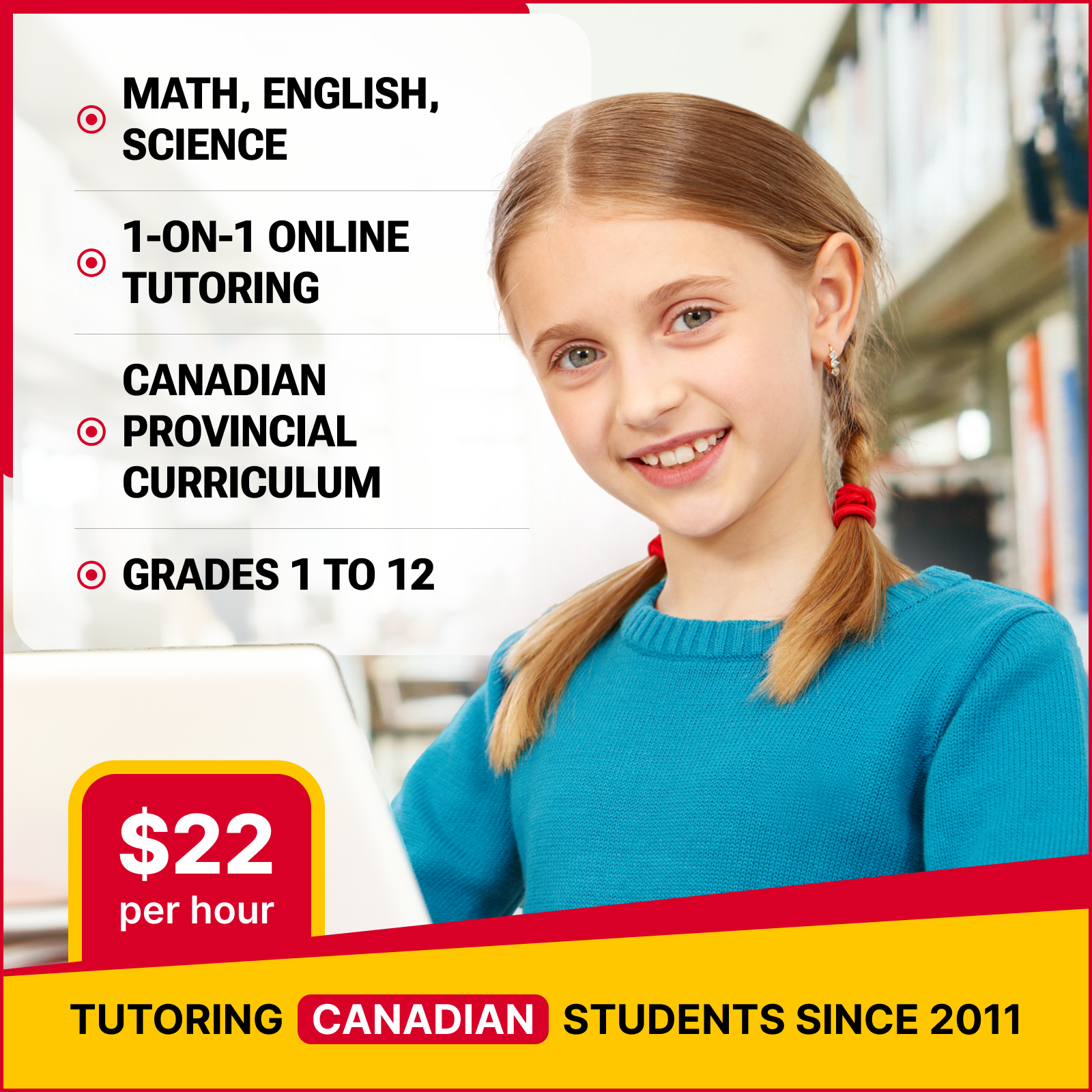 Jaya's Academy Facebook ad: 1-on-1 Tutoring From $22/Hour