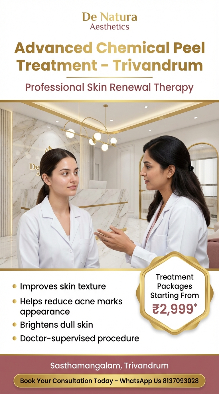 De Natura Aesthetics Facebook ad: Doctor supervised Glutathione IV Therapy in Trivandrum