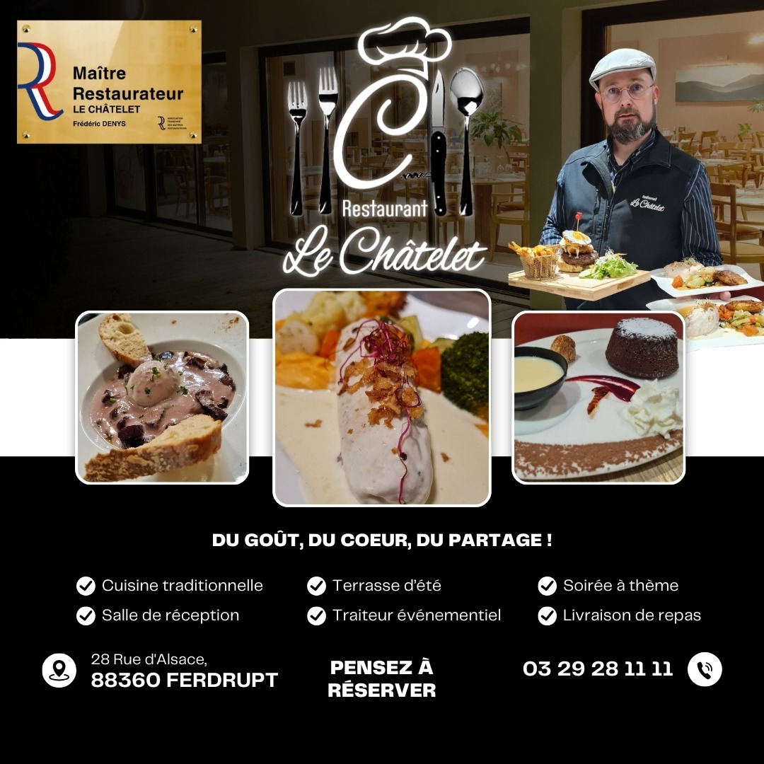 Restaurant: Le Châtelet - Hautes Vosges Facebook ad: Le Châtelet: restaurant français Ferdrupt, traditionnel