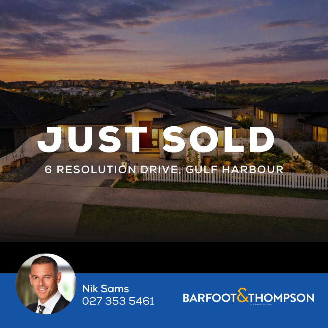 Nik Sams Real Estate Facebook ad: JUST SOLD | 6 Resolution Drive, Gulf Harbour