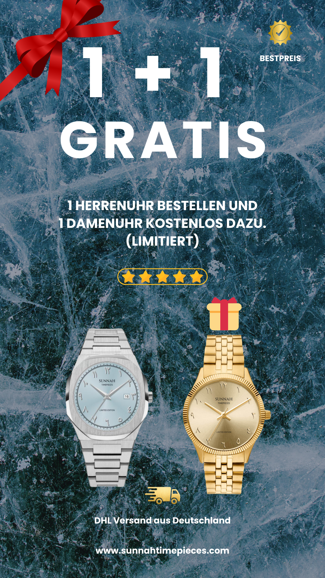 Sunnah Timepieces Facebook ad: AKTION: 1+1 Ramadan Spezial