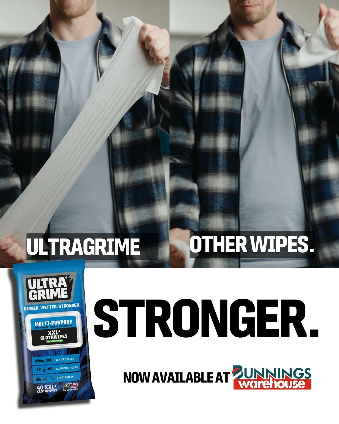 Ultragrime ANZ Facebook ad: Bunnings Warehouse NOW stocks Ultragrime