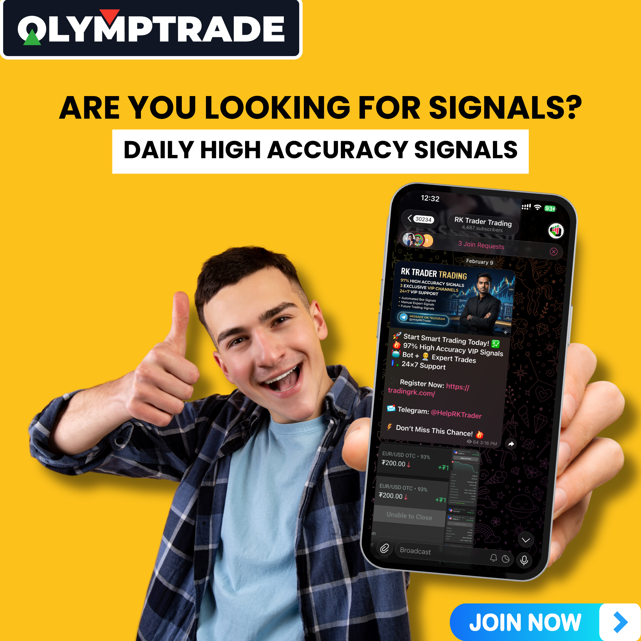 RK Trader Signals Facebook ad: Learn Olymp Trade Trading