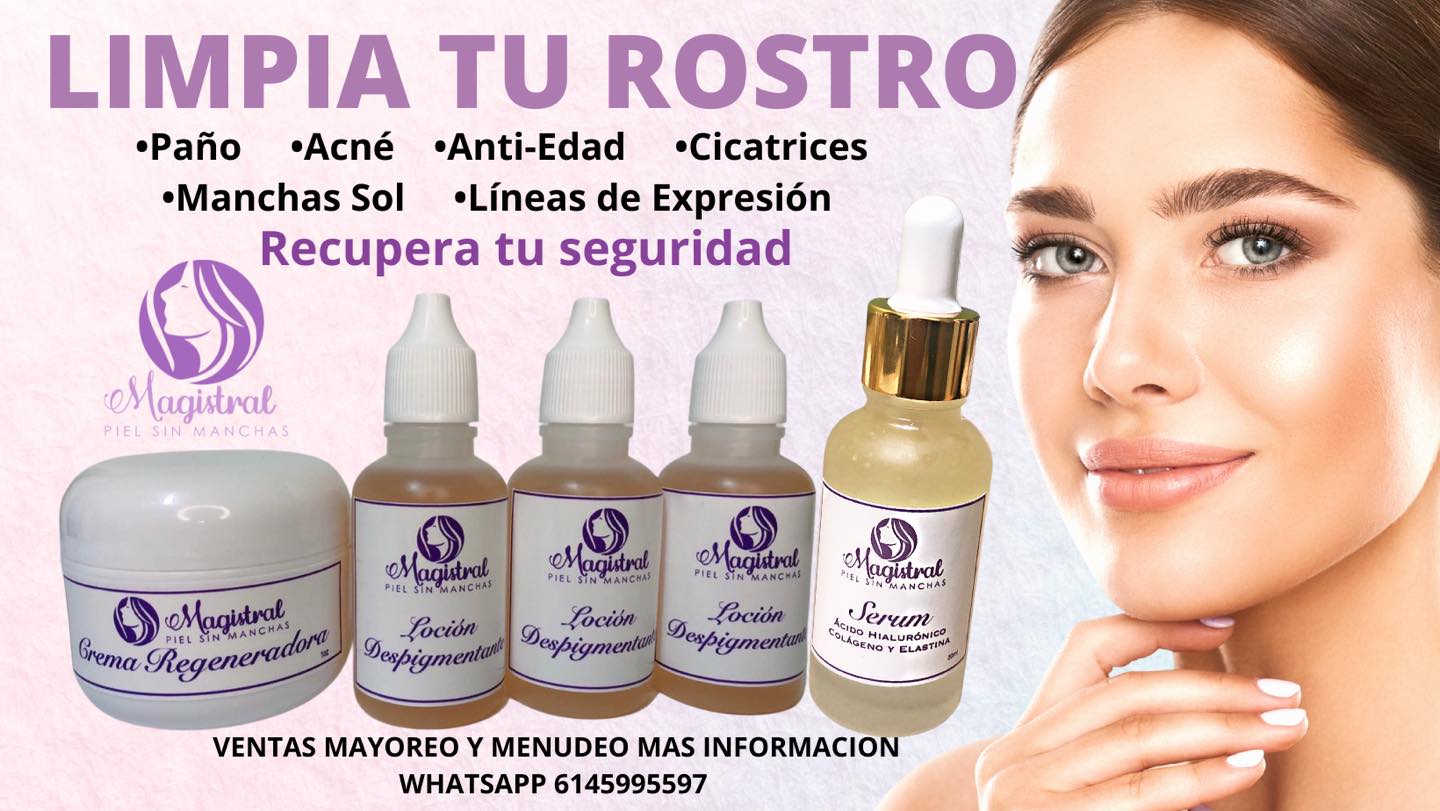 Piel Sin Manchas Facebook ad: Elimina manchas de paño, sol, acné y edad.