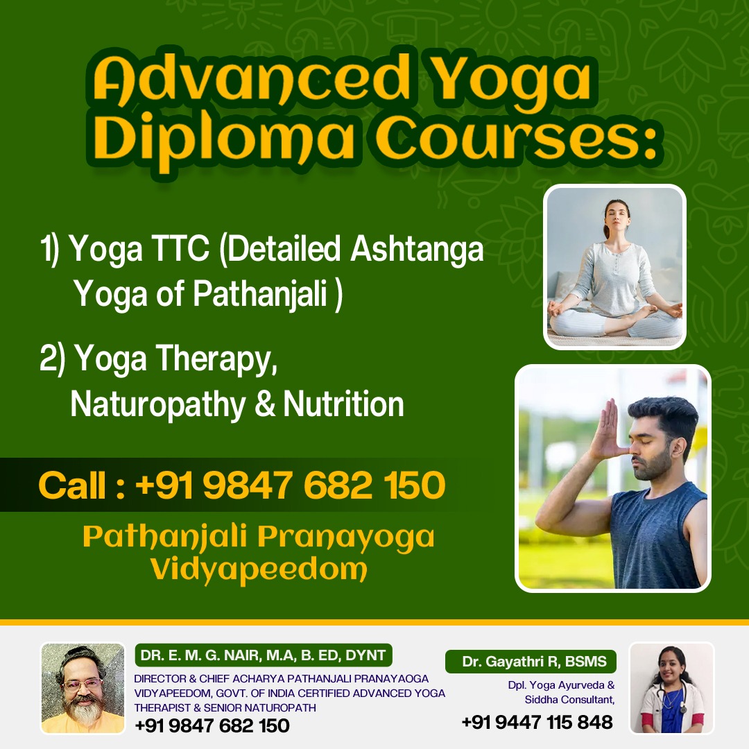 Pathanjali Pranayoga Vidyapeedom Facebook ad: YOGA DIPLOMA COURSES