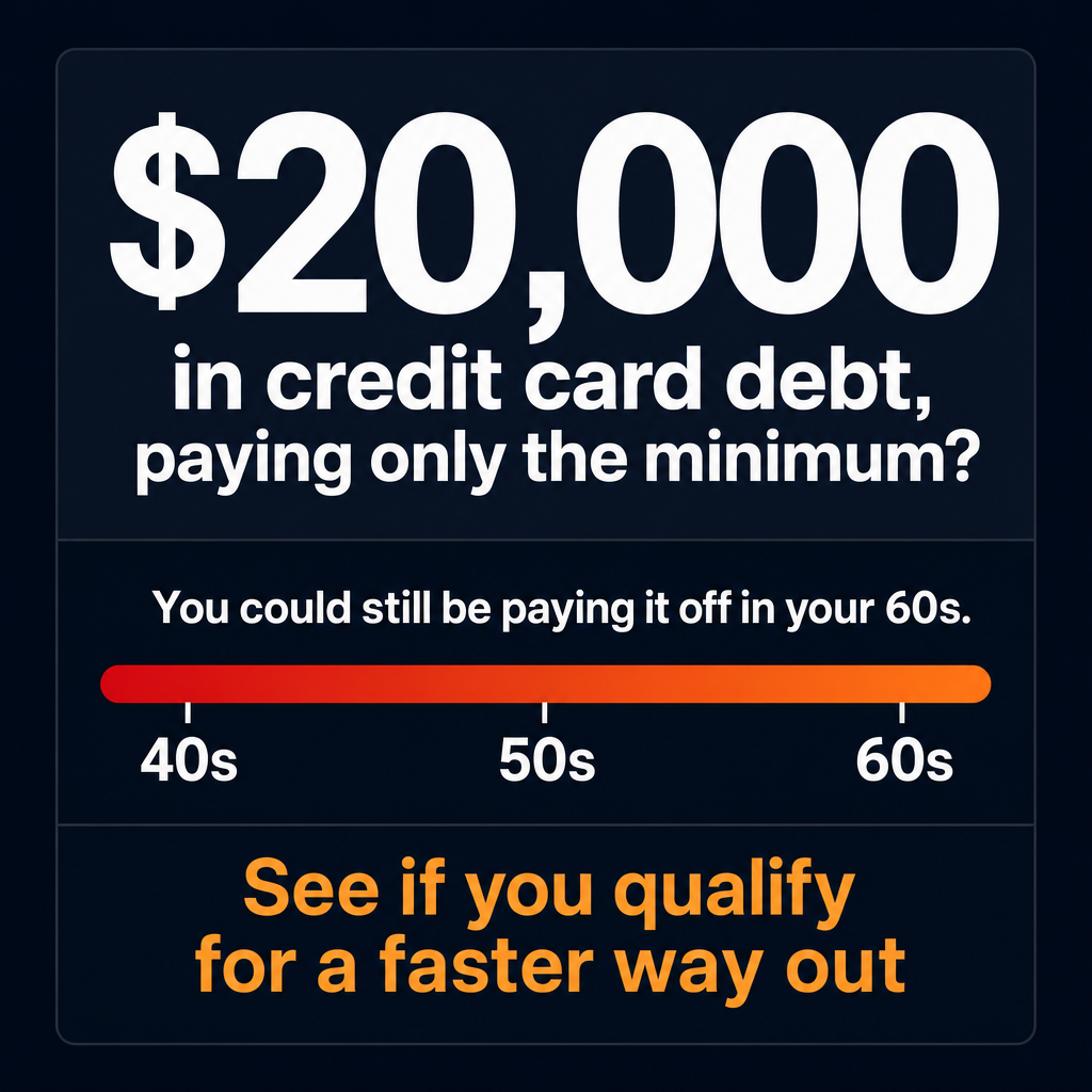 Smart Finance Hub Facebook ad: Credit card debt? Beat it with one affordable monthly…