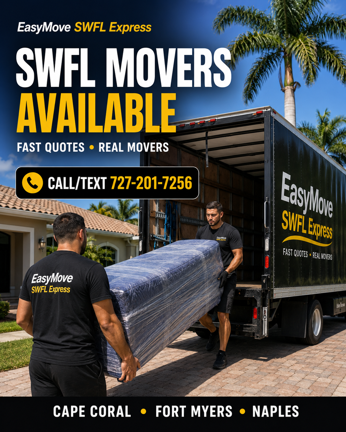 EasyMove SWFL Express Facebook ad: SWFL Movers Available This Week