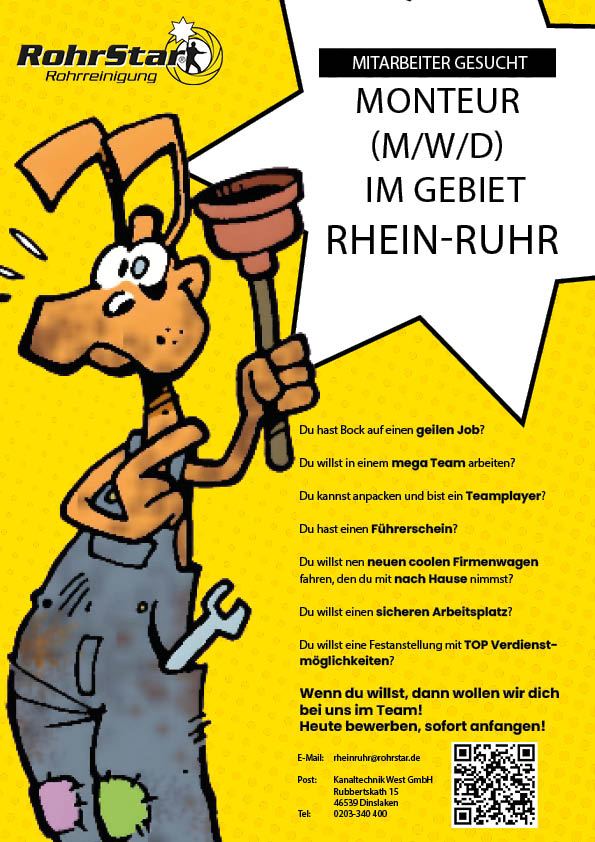 RohrStar AG Facebook ad: Verstärkung für unser Team gesucht!