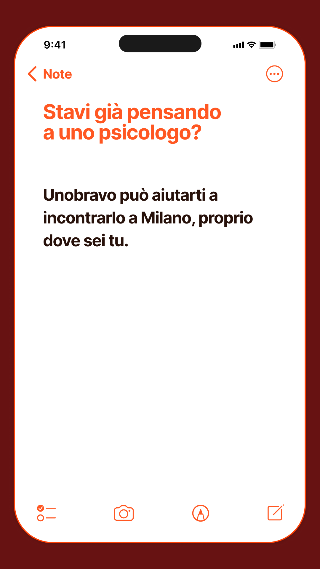 Unobravo Facebook ad