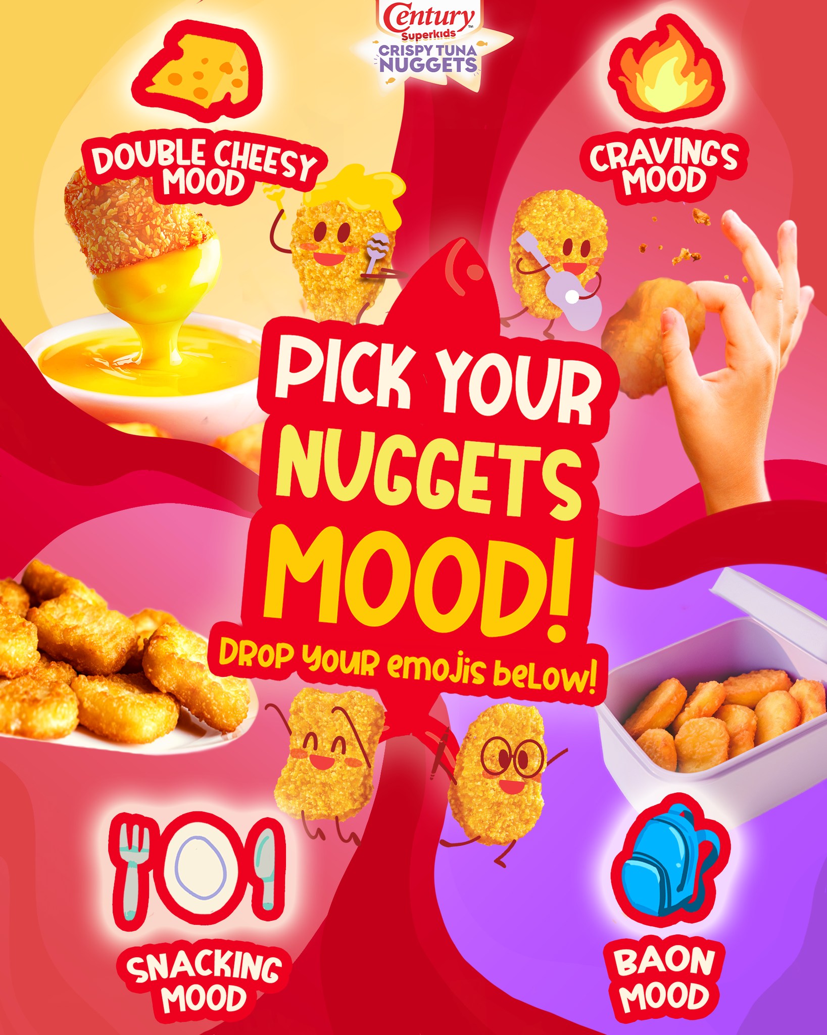 Century Tuna Superbods Facebook ad: What’s your Century Tuna Nuggets mood today?