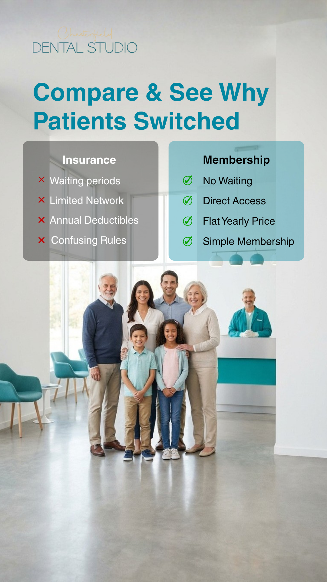 Chesterfield Dental Studio Facebook ad: See Why Families Are Switching