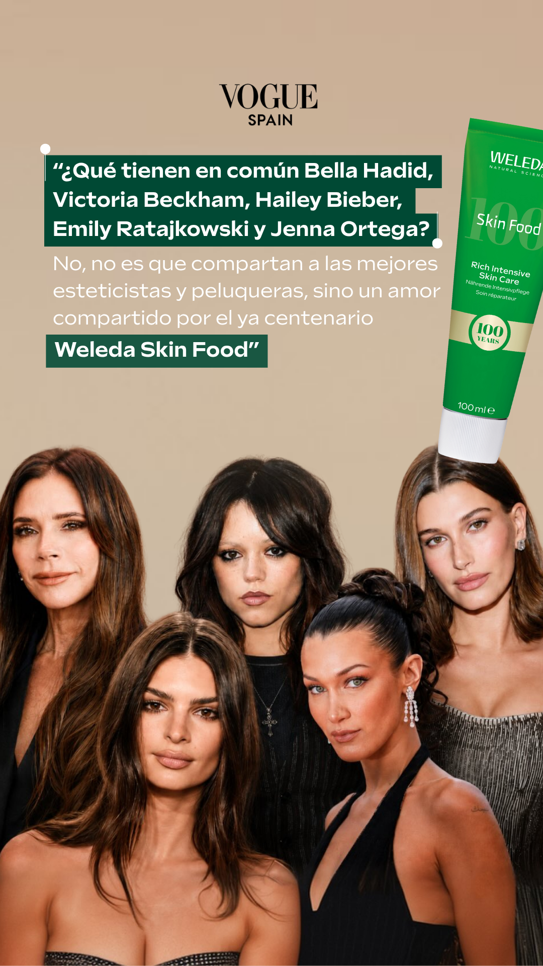 Weleda Facebook ad: La crema de las celebrities cumple 100 años