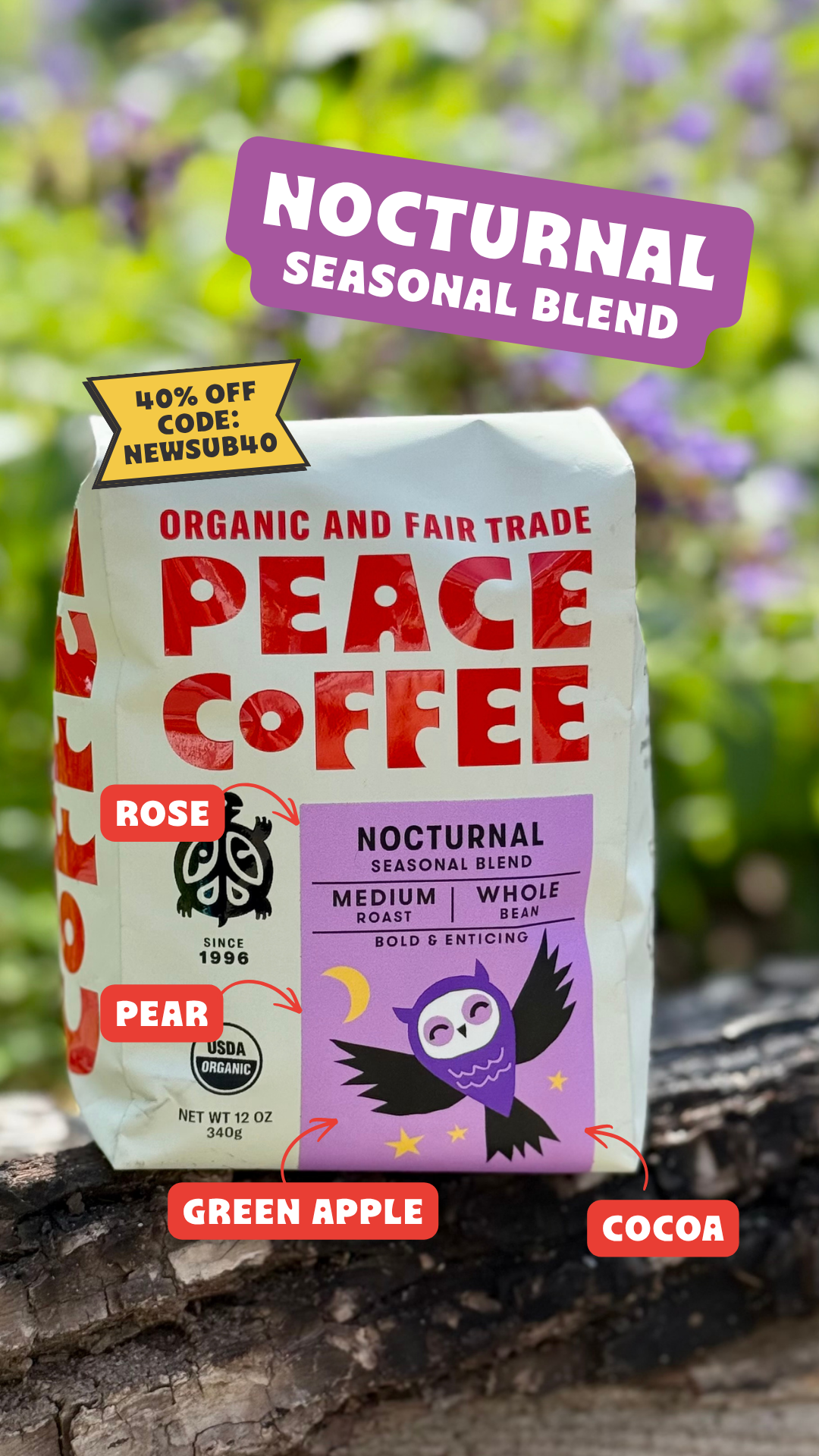 Peace Coffee Facebook ad