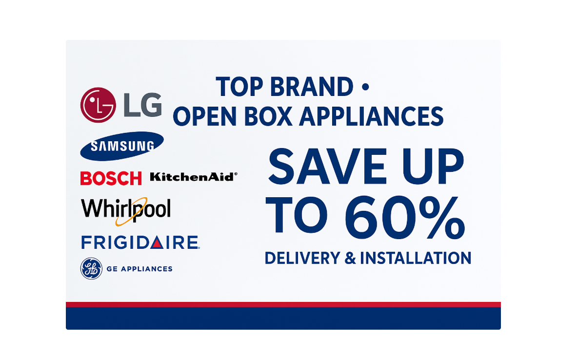 Appliance Outlet Covina-appliance4less Facebook ad: Up to 60% off open-box refrigerators and big…