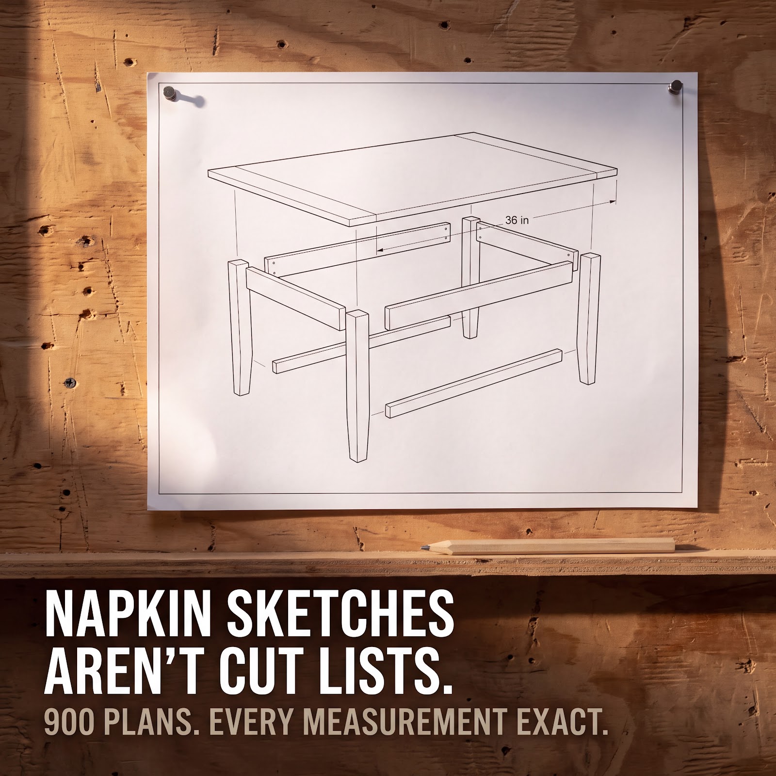 Nexora Facebook ad: +900 Woodworking Furniture Plans