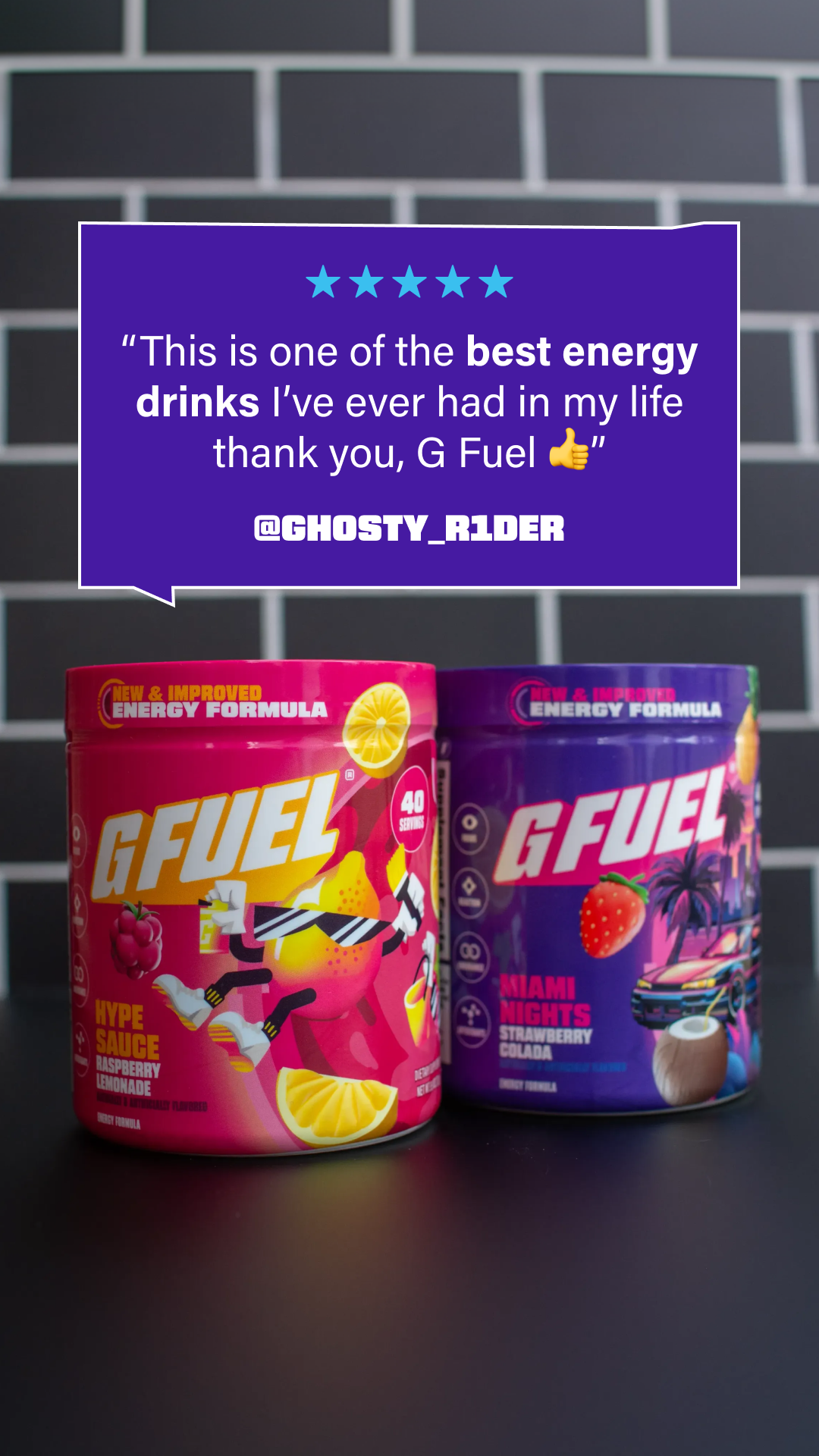 G FUEL Facebook ad