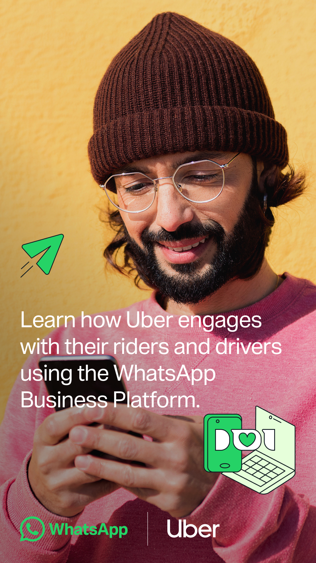 WhatsApp for Business Facebook ad: How Uber uses WhatsApp