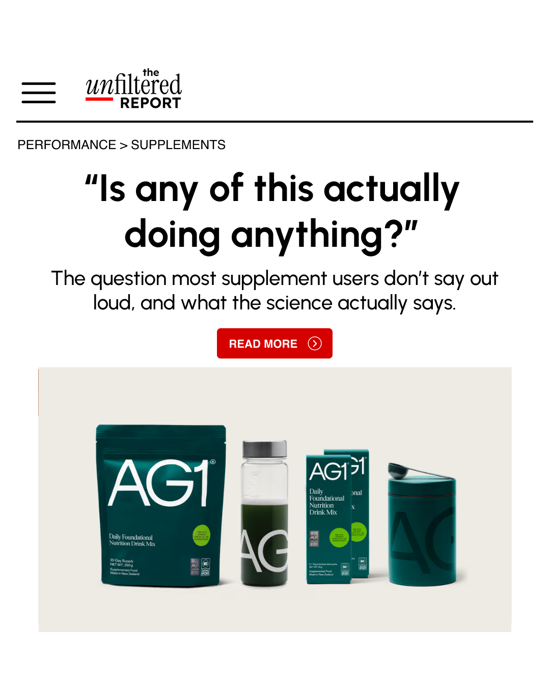 The Unfiltered Report Facebook ad
