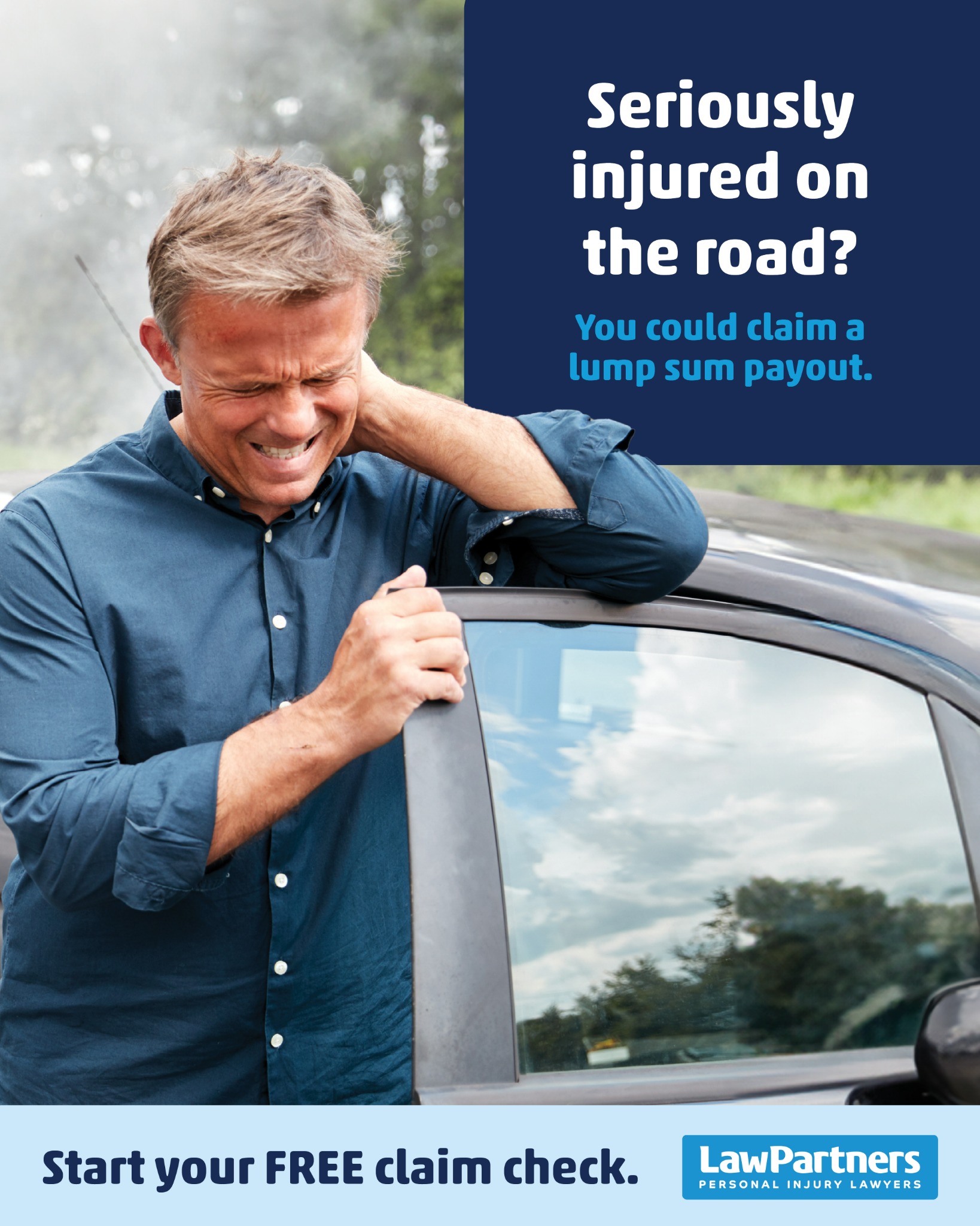 Law Partners Personal Injury Lawyers Facebook ad: Check Your Lump Sum Eligibility Now