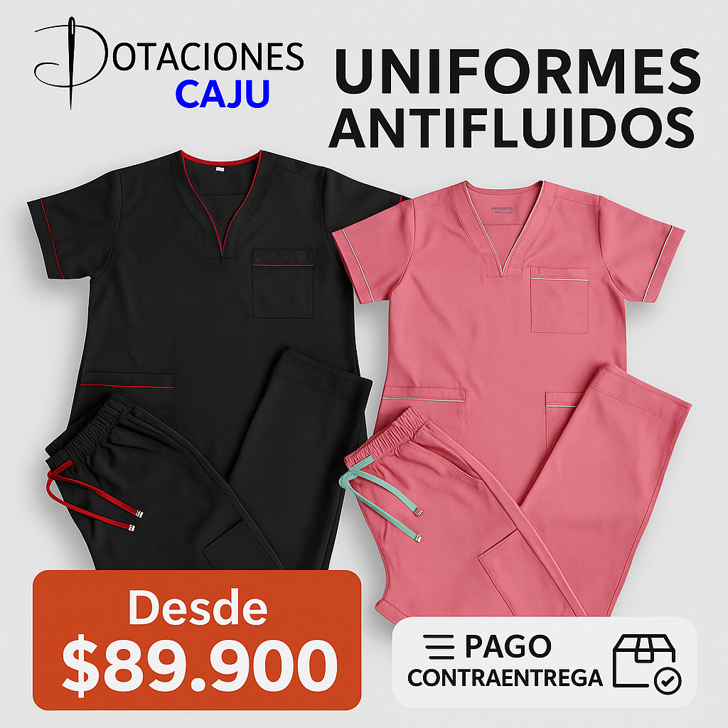 Dotaciones CAJU Facebook ad: Uniformes antifluidos desde $89.900