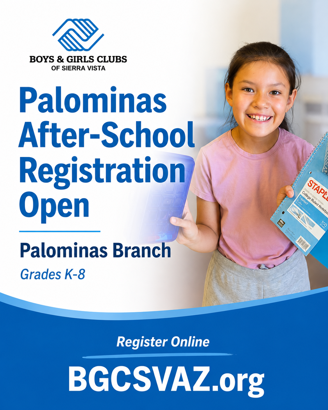 Boys & Girls Clubs of Sierra Vista Facebook ad: Palominas Registration Open