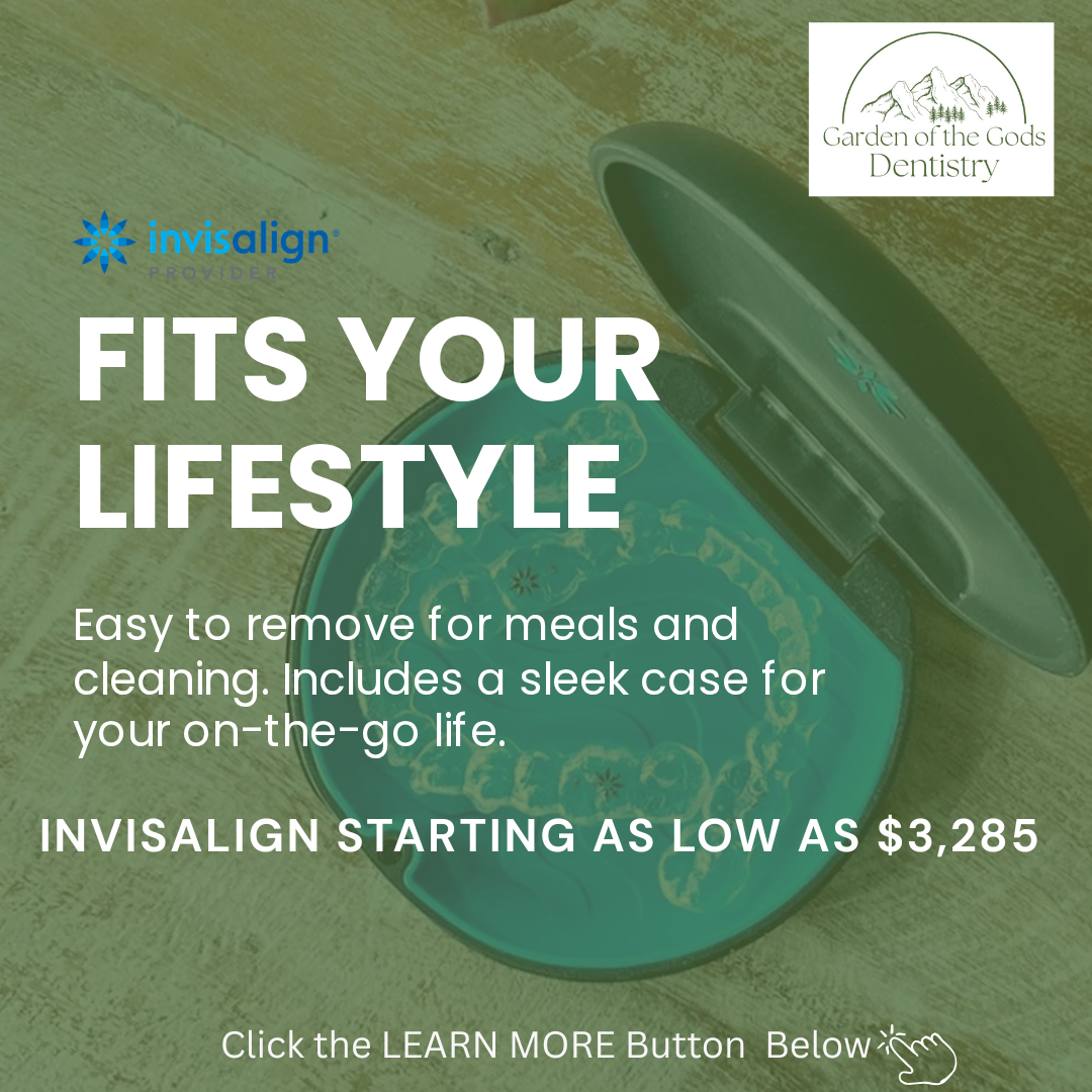 Garden of the Gods Dentistry Facebook ad: Get Invisalign As Low As $3,285 + Free Whitening!