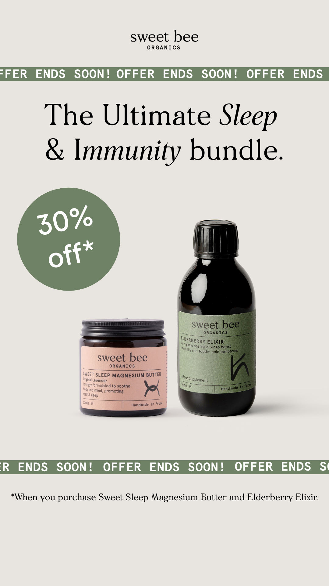 Sweet Bee Organics Facebook ad