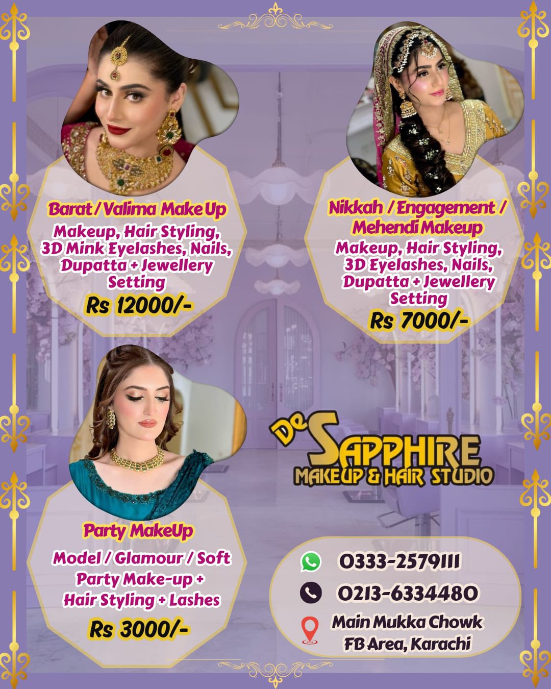 De Sapphire Makeup & Hair Studio Facebook ad: Self-Care Mode: Makeup, Skin Care & Hair Care