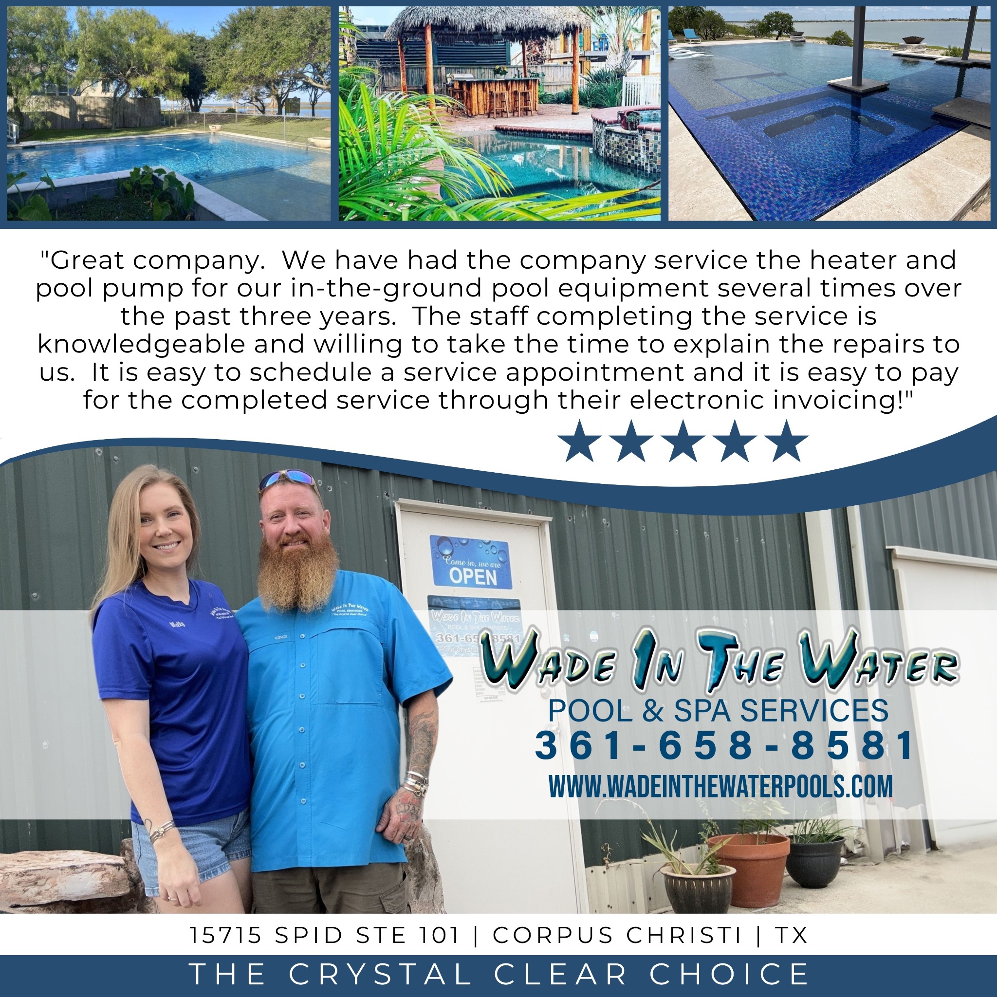 Wade in the Water Pool Services LLC Facebook ad: Home - Wade In The Water Pool Services