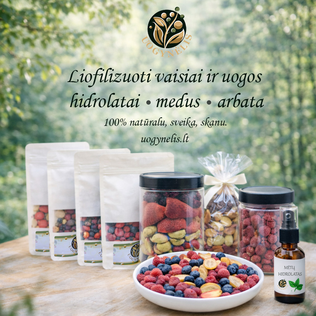 Uogynėlis Facebook ad: Liofilizuotos uogos, išbandyk dabar!