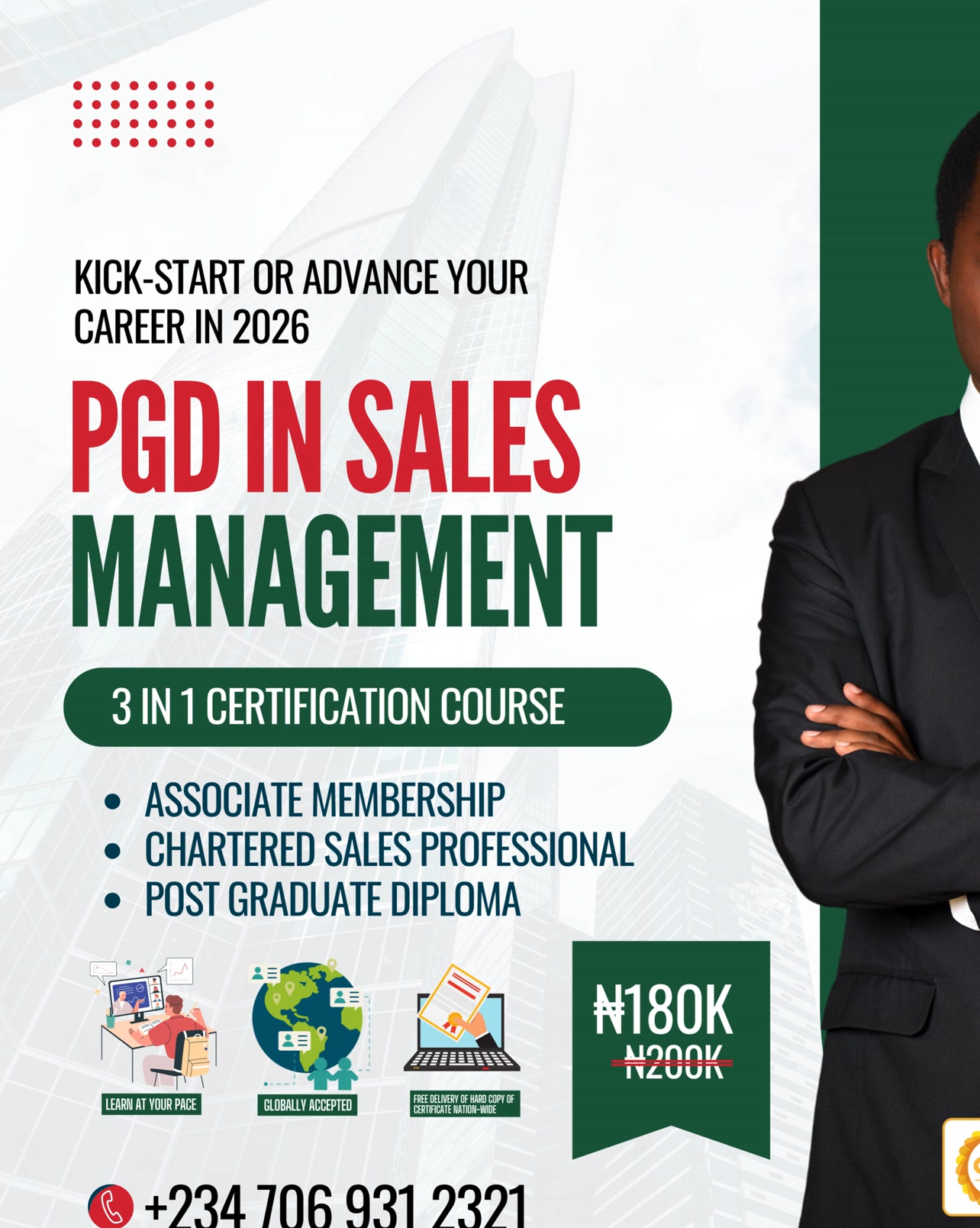 The Chartered Institute of Sales and Customer Service Management Facebook ad: Advance your career with the Sales Management and…