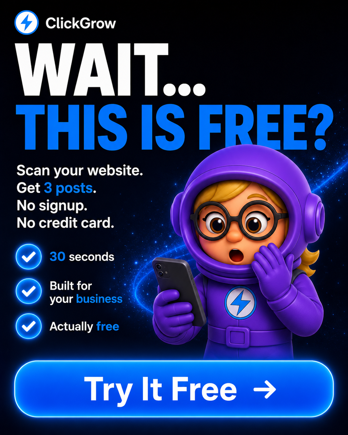 ClickGrow AI Facebook ad